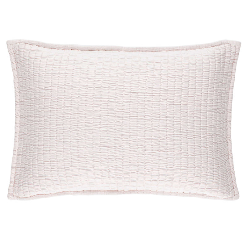 Boyfriend Matelasse Sham, Standard, Slipper Pink