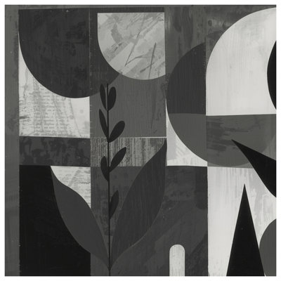 Monochrome Geometric Leaves Cactus Blankets