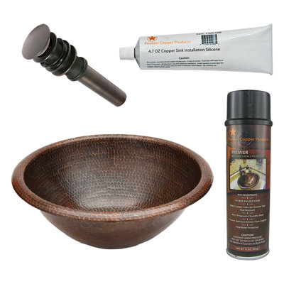 Premier Copper Products BSP5_LR17RDB-P Bathroom Sink And Drain Package