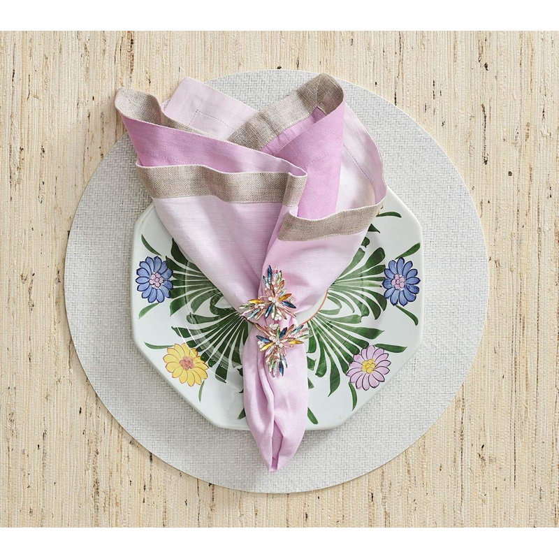 Butterflies Napkin Ring in a Gift Box, Pink/Blue/Gold