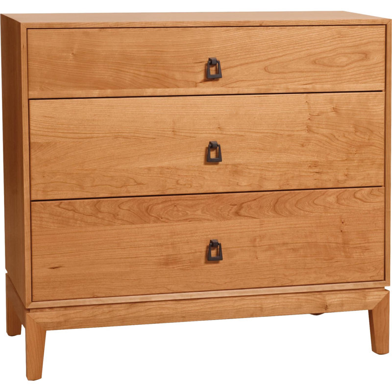 Mansfield 3 - Drawer Solid Wood Dresser, Natural Cherry