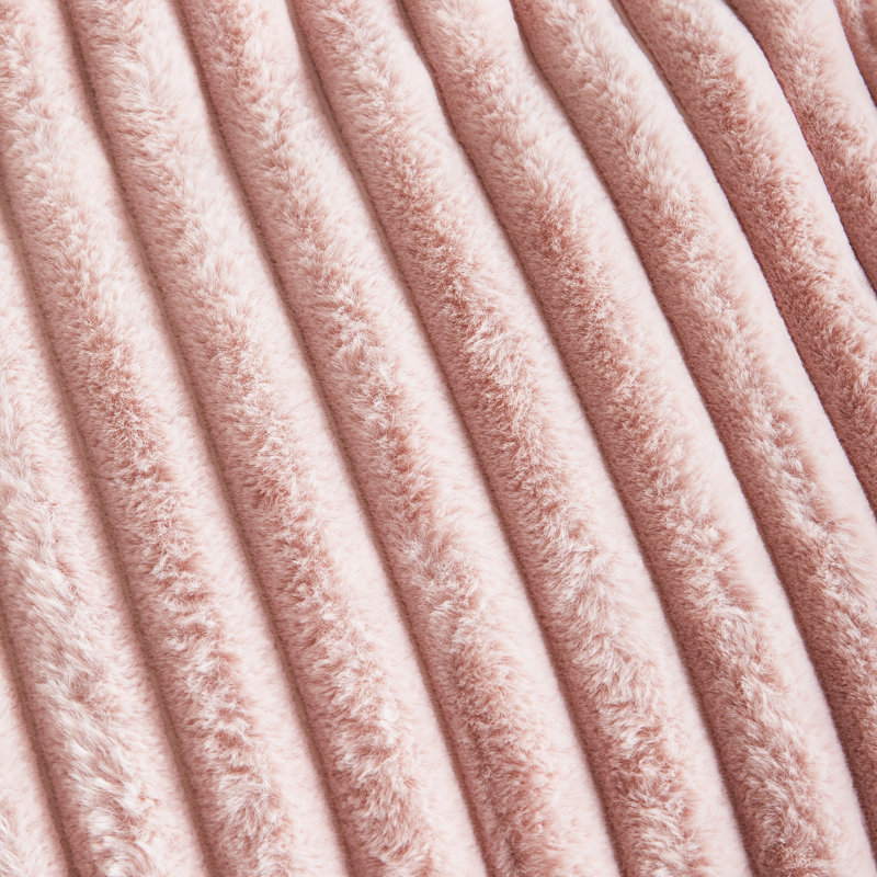 Nayoroom 3 Pieces SJT-FTRSTW Fluffy Striped Duvet Cover Set Super Soft Faux Fur Winter Warm Fuzzy Fleece Bedding Set, Pink