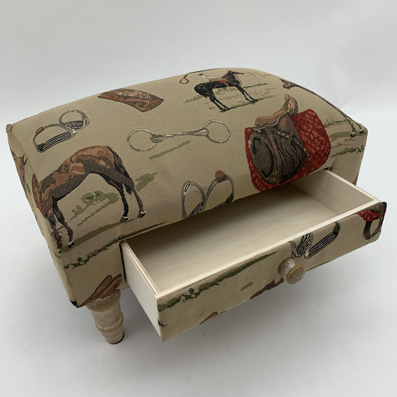 Enes 40cm Wide Rectangle Animal Print Ottoman with Storage, Hand-Finished Footstool, Stylish and Functional Decor