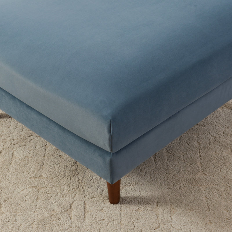  Miller Upholstered Ottoman, Blue, 19" H x 36" W x 36" D