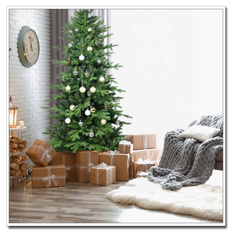 Arbre de Noël vert 6,5 pi, H 6,5 pi, Non