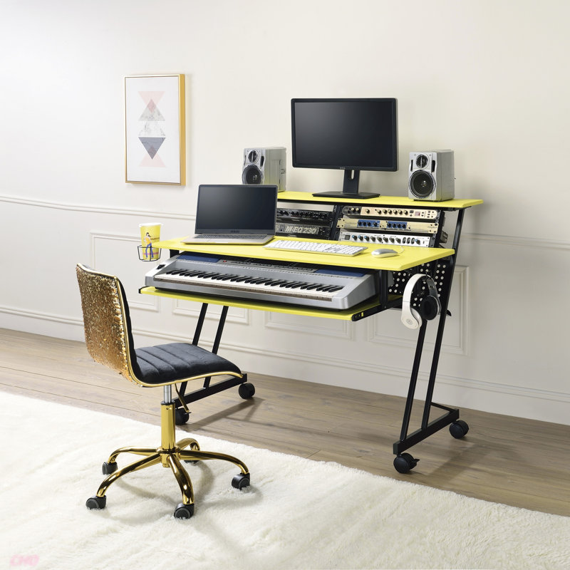 Suitor Yellow & Black Finish Music Recording Studio Desk