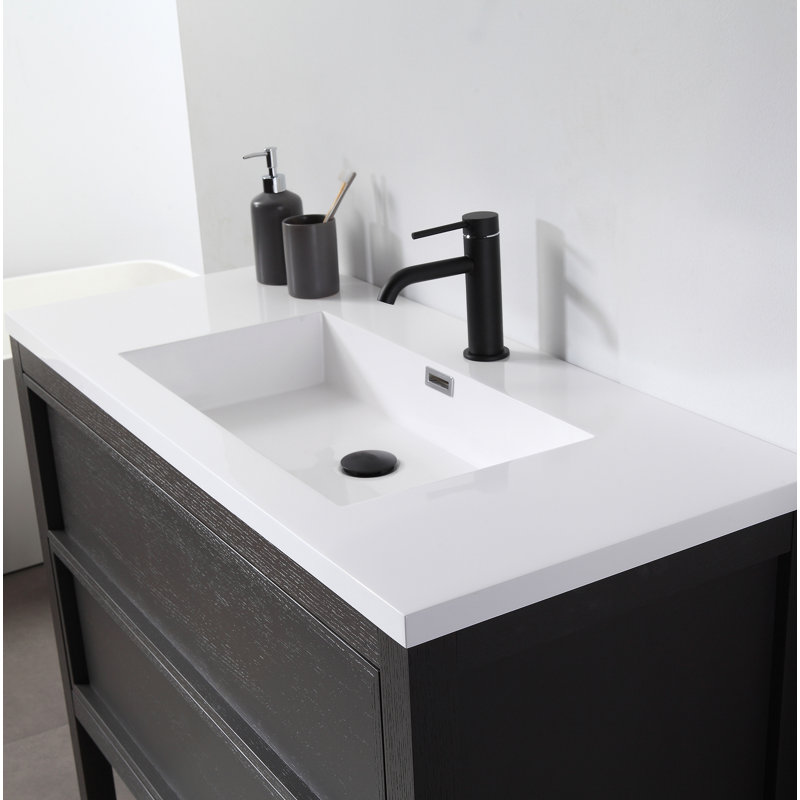 Ensemble de meuble-lavabo simple 35,43 po Gonzalo, Anthracite