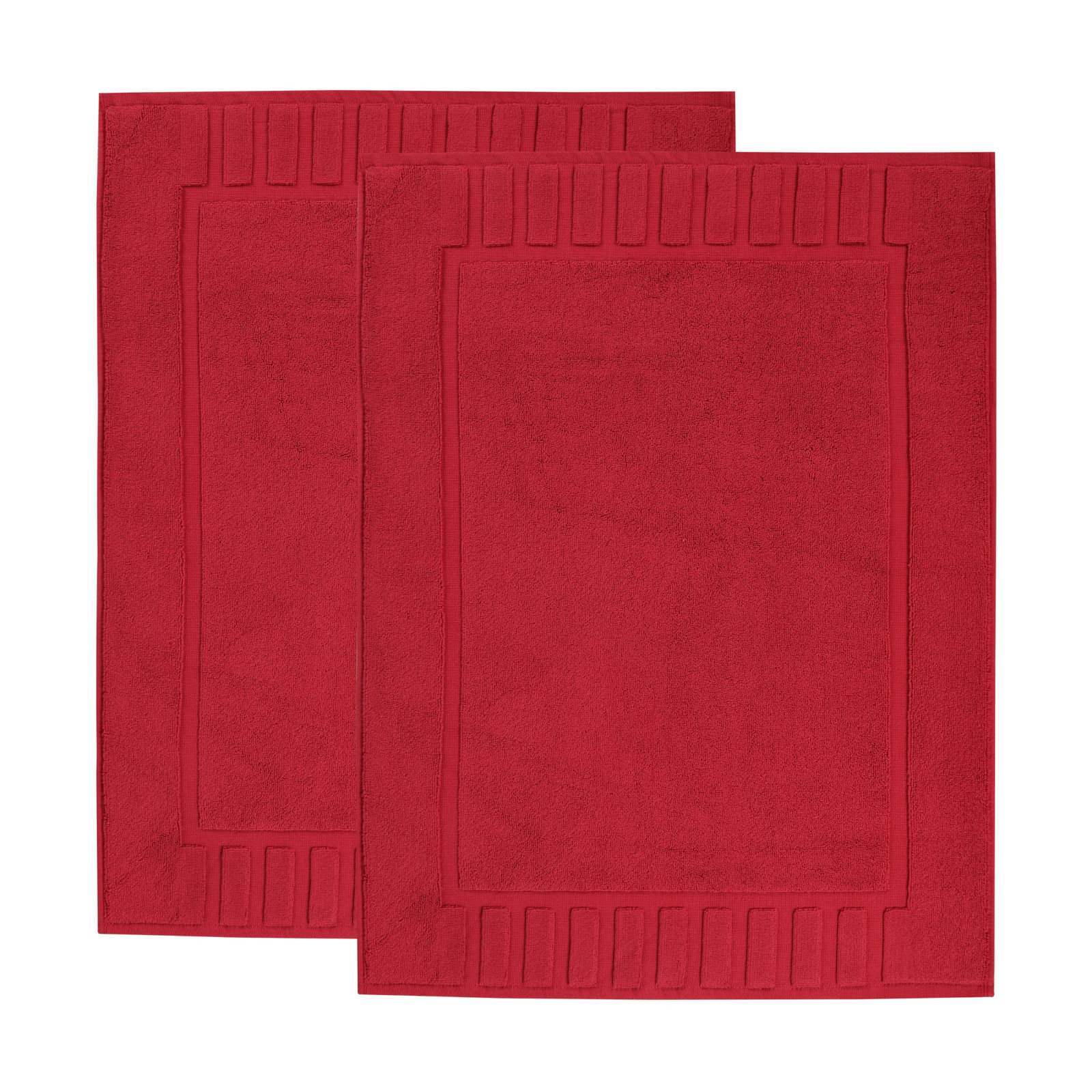 Pardue Cotton Bath Mat, Cranberry, Geometric