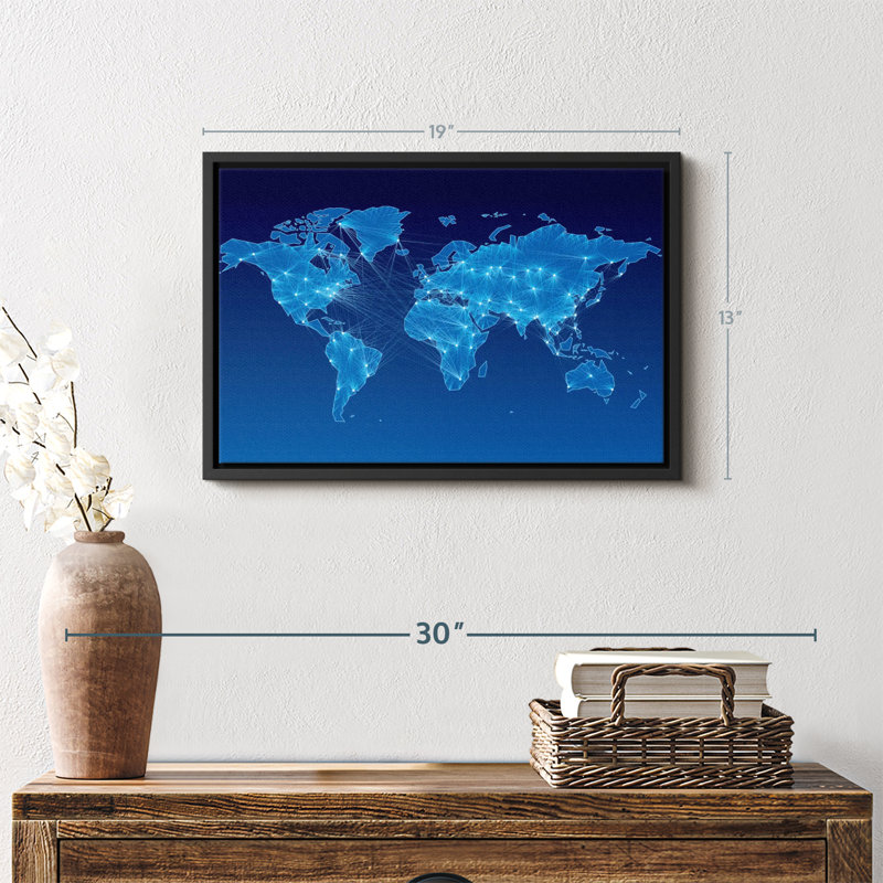 "Carte du monde intégrée", art mural, H 13 po x l 19 po