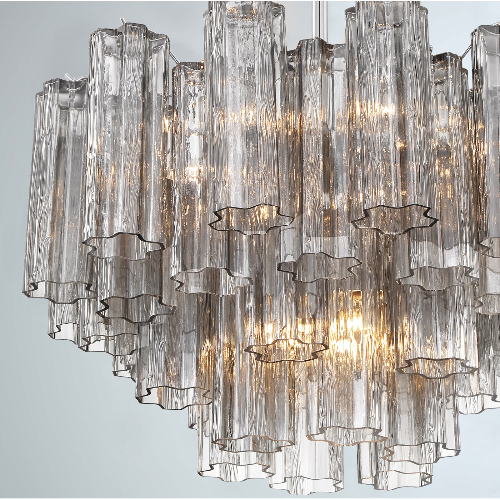 Arras 9-Light Chandelier, Polished Chrome, Black, 14.25" H x 22" W x 22" D