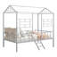 Lit superposé Raylen de style contemporain avec construction en métal et échelle en angle, blanc-630387435