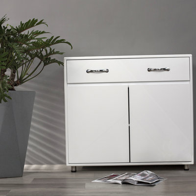 Two Door Side Table-White