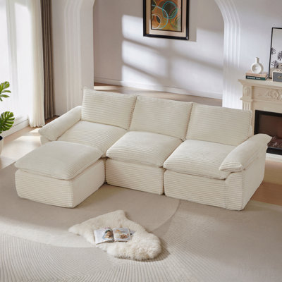 Canapé moderne en velours côtelé, peut être librement combiné et offre une expérience d'assise confortable