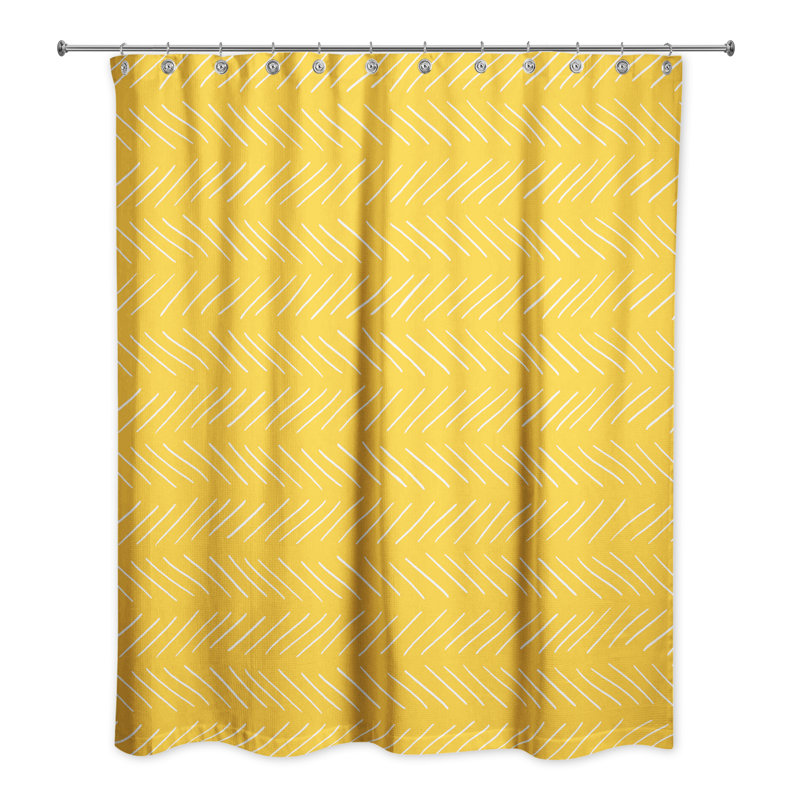 Rideau de douche géométrique simple, Jaune