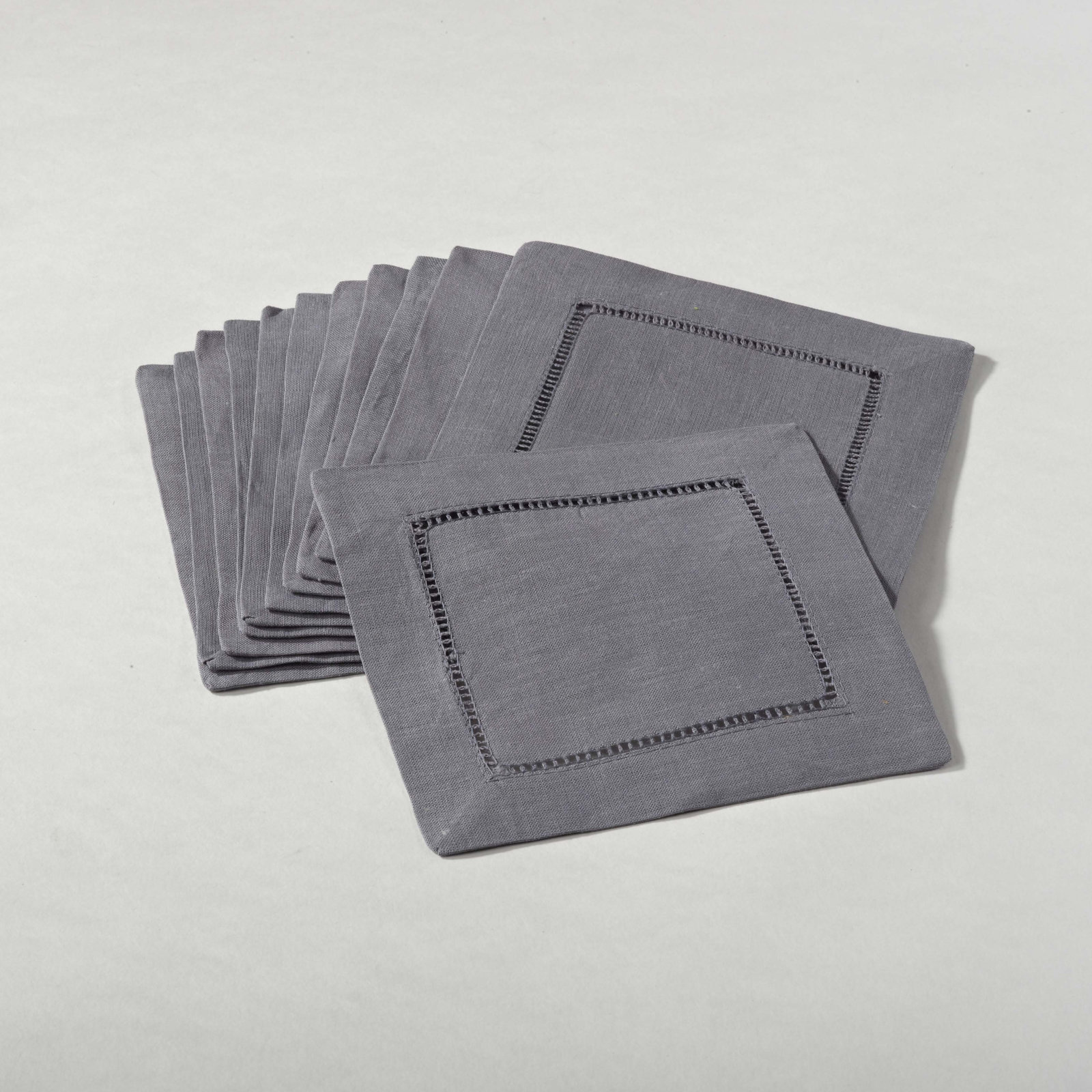 Gelder Reversible Cocktail Linen Napkin, Slate