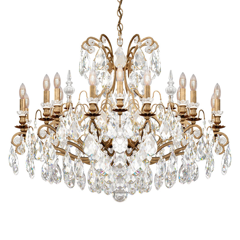Renaissance 19 - Light Glass Chandelier, Heritage Clear, French Gold