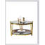 Table basse de luxe moderne en or 31,5 pouces, pieds en acier inoxydable, table centrale en verre trempé noir de 8 mm