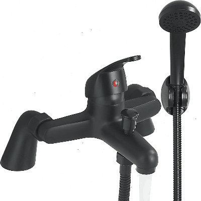 Black Luxury Bathroom Sink Bath Filler Tap Shower Mixer Taps with Hand Held Set