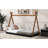 Tent Floor Bed With Triangle Structure, Black+Brown-1196310623