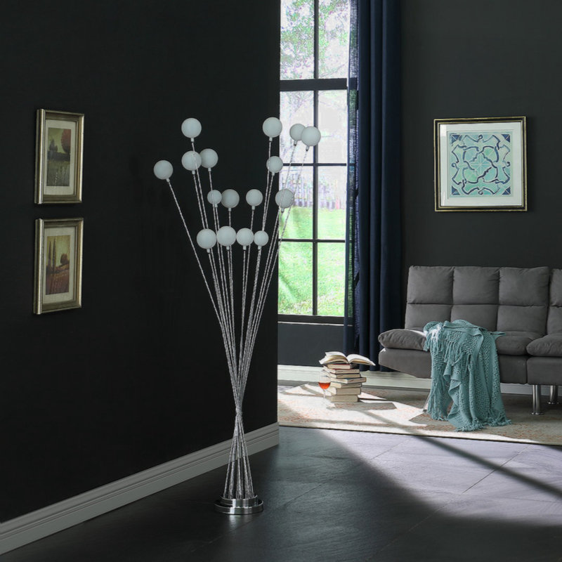 Diniz 61.5'' LED Novelty Floor Lamp, Silver Chrome