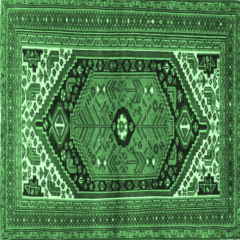 Washable Oriental Indoor Rug, Square 4'