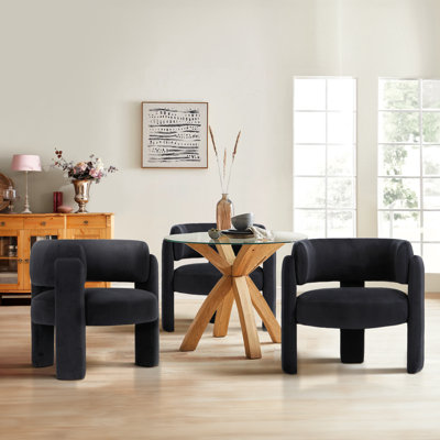 Modern Upholstered Barrel Armchair