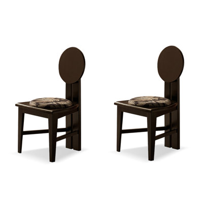 Black Solid back side Chair(Set of 2)
