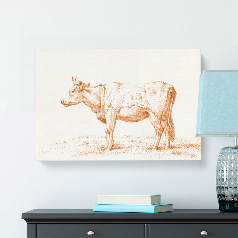 The Study Of A Cow by Jean Bernard - Wrapped Canvas, 35cm H x 50cm W x 3cm D