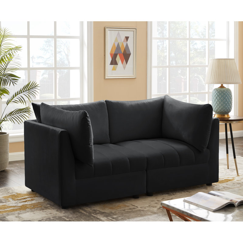 Canapé modulaire Ensoll, Velours noir