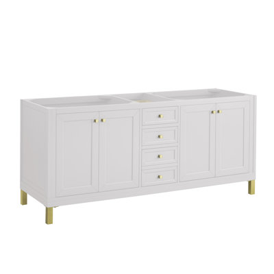 Chicago 72"W Double Vanity W/ Freepower Wireless Charger