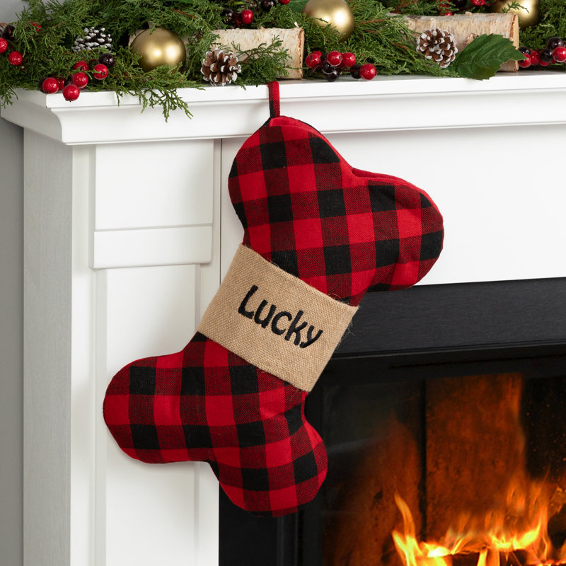 Dog Bone Personalized Stocking, Yes