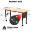 Établis de travail pour le garage, établi de garage avec roulettes, établi à hauteur réglable, table de travail avec capacité de charge de 2000 lb-1179980193