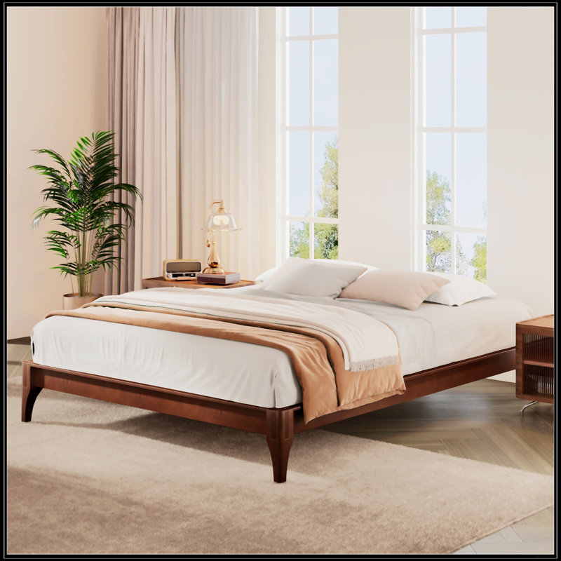 Lit plateforme 12 po, Chocolat, Grand lit