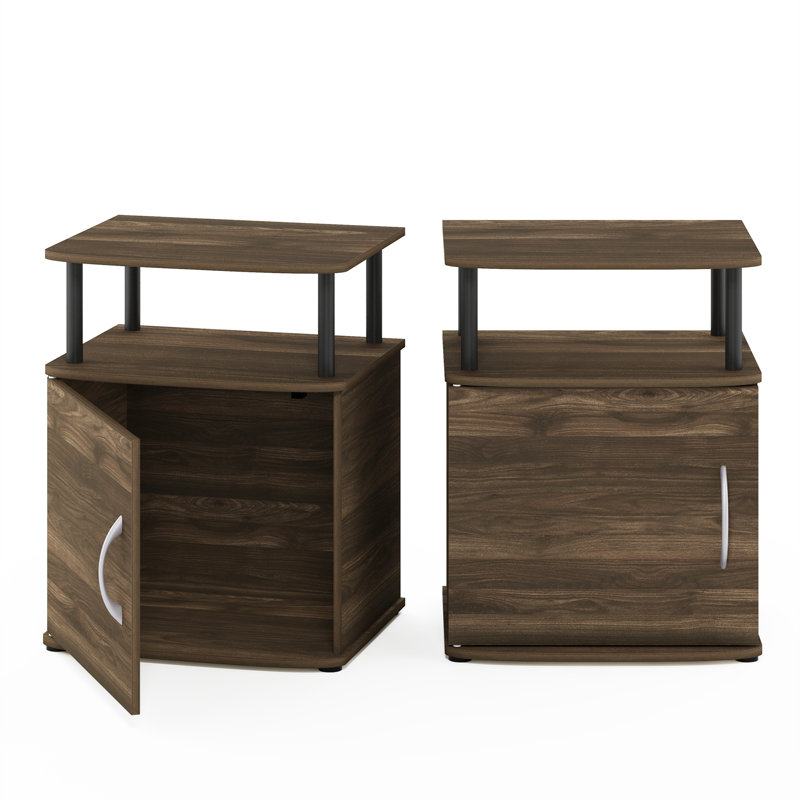 Ouest Side Table with Storage, Columbia Walnut/Black