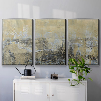 Gold Horizon I - Toile encadrée de plusieurs pièces