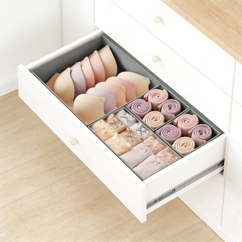 28-Pack Foldable Drawer Organizers - Non-Woven Fabric Storage Bins For Closet, Dresser, And Nursery Organization Of Clothes, Underwear, Socks, And Accessories
