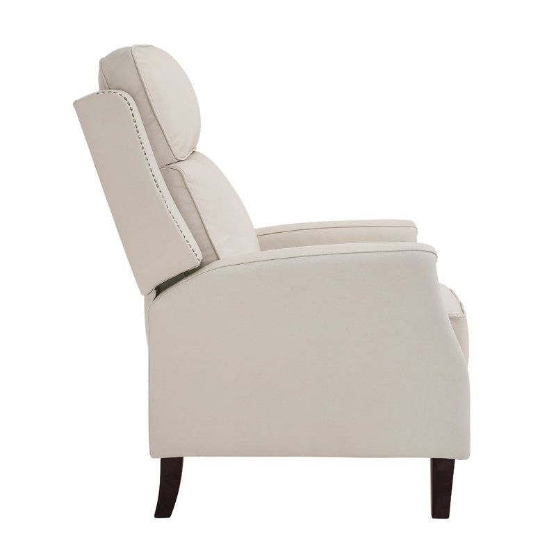 Fauteuil inclinable manuel en cuir véritable 28,7 po Evridiki, Beige