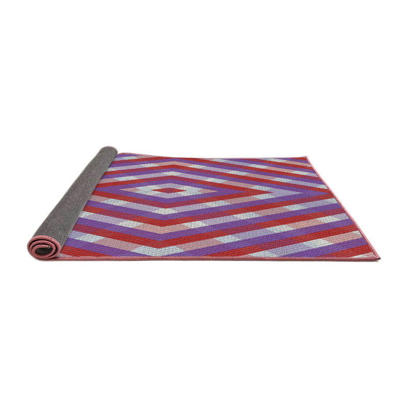 Tapis géométrique violet / mauve, Carré 7 pi