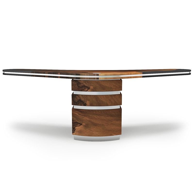 Bureau en coin en bois massif Boomerang, Noyer / Noyer