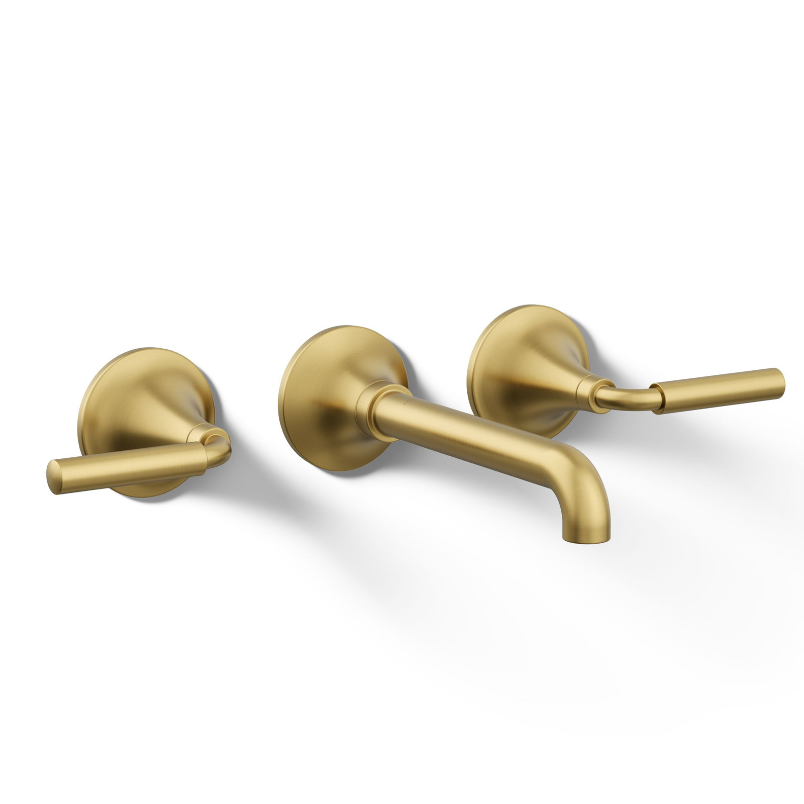 Tone Wall-Mount Bathroom Sink Faucet Trim, Vibrant Brushed Moderne Brass