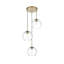 Luminaire suspendu sphérique pour îlot de cuisine à trois lumières avec accents en verre Snead-2063172668-2129991287-2063172669