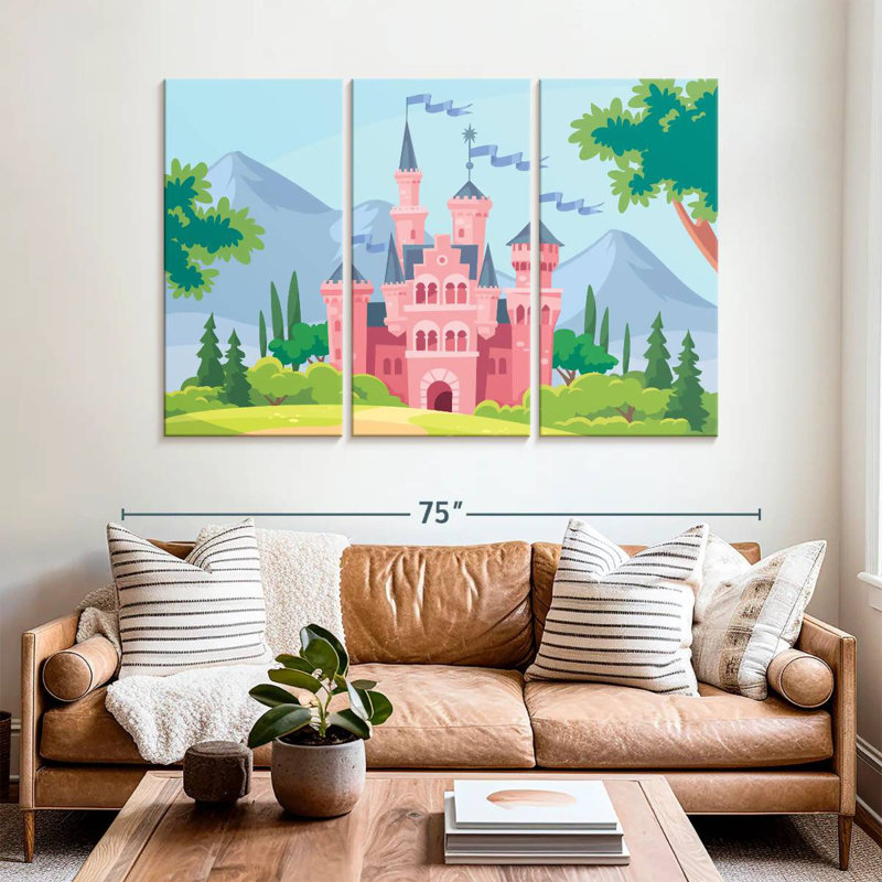 Lilie Pink Fairy Tale Castle, 36" H x 57" W
