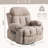 Swinging recliner massage heated sofa, with USB and 2 cup holders in side pockets-1836463147