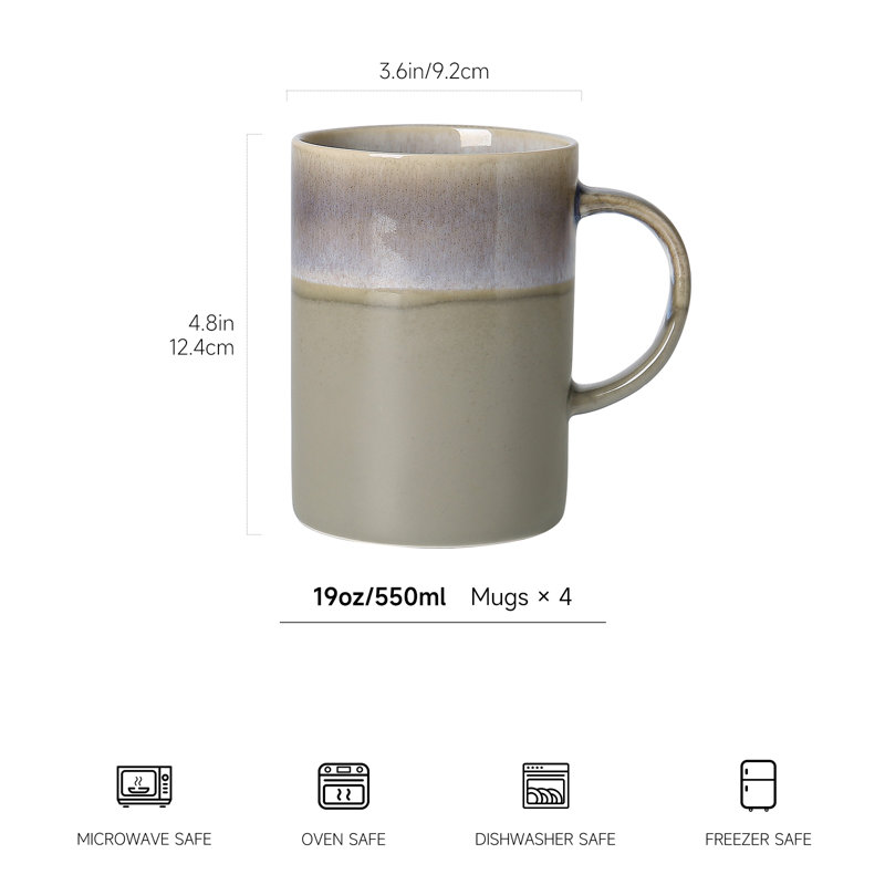 ALOFMO 4 Piece 19oz Coffee Mugs