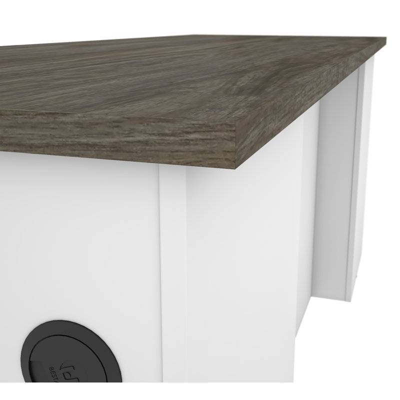Coquille de bureau Ocke Peebles, Noyer gris / blanc