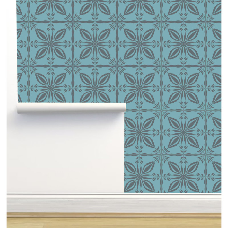 Rouleau de papier peint adhésif 12 pi x 2 pi Monor Designs, Bleu sarcelle