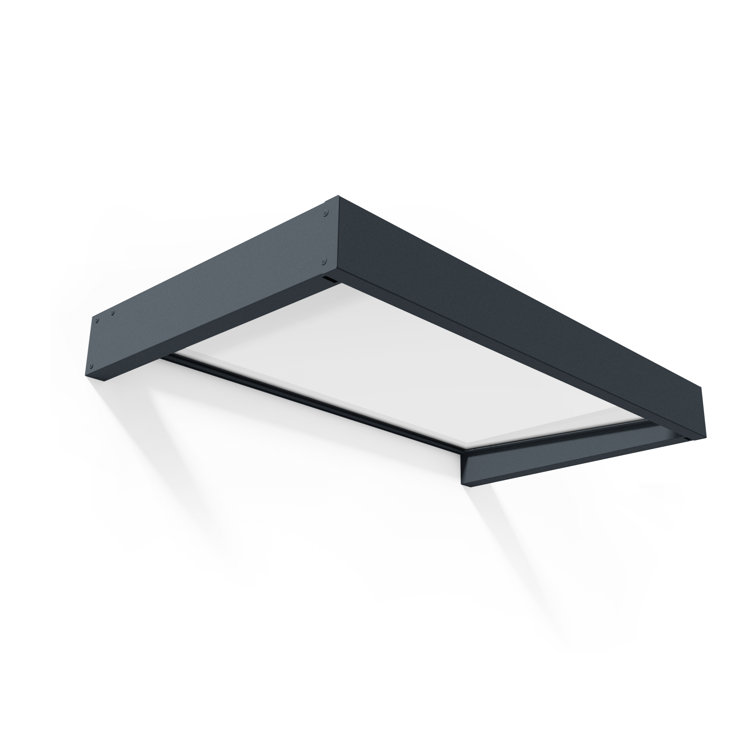 Palram - Canopia Sophia 3' 1" D Acrylic Mist/Gray Stationary Slope Door and Window Awning