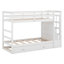 Lit superposé simple au-dessus de simple avec lit gigogne, lit superposé en bois massif avec 4 tiroirs de rangement, escalier et barrière de sécurité-880720708