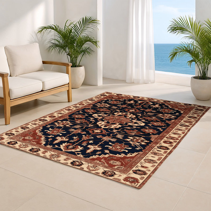 Tapis d'intérieur et d'extérieur brun Persian, Rectangulaire 8 pi x 10 pi