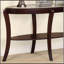 Console avec canapé 1 pièce espresso / cerisier foncé avec tablette de rangement en verre trempé de 5 mm